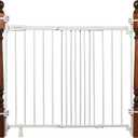 Summer Infant Metal Banister & Stair Safety Baby Gate, Fits Openings 31-46” Wide, White Metal, For Doorways and Stairways, 32.5” Tall Walk-Through Baby and Pet Gate