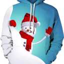 Colorful House Unisex's Ugly Christmas Sweater 3D Print Pullover Hoddie with Pocket Christmas Sweater for Men Women (M)