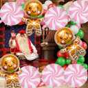 2 x 9 Pcs Christmas Balloons Gingerbread Balloons Pink Candy Cane Balloon for Holiday Birthday Baby Shower Christmas Gingerbread Party Decorations