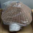 Wicker Boho Lampshades,Table Lamps Shades-2 pack,Hand Crafted Rattan Lamp Shades For Table Lamps and Floor Light- Boho and Flower-inspired Designs(Dark Brown)