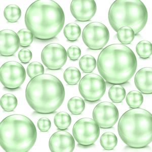 Jadive 200 Pieces Pearl Beads for Vase Filler Centerpieces, No Holes Pearl Makeup Beads for Wedding Holiday Party Home Brushes Holder Decor, 10/14/20/30 mm(Sage Green)