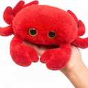 Crab Stuffed Animal Cute 10 Inches Crab Plush Toy Super Soft Ocean Stuffed Animals Small Sea Creature Animal Plushies Stuffies Birthday Easter Gifts for Kids Girls Boys (Red)