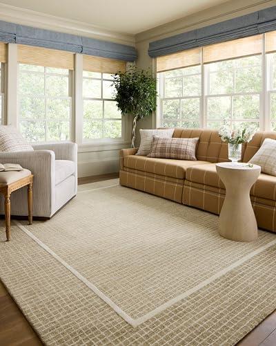 Loloi Chris Loves Julia Briggs Wheat/Ivory 2'-0" x 5'-0" Accent Rug | BRG-01 Approx. 2x5 Yellow / Gold Entryway Kitchen, Minimalist, Muted, Hand-Tufted, Accent Rug