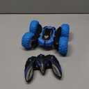 KKONES Remote Control Car, 2.4GHz Double Sided 360 Flips Rotating Electric Race RC Stunt Car, LED Wheel & Headlight High Speed Off Road Cars Toy Gift for 3 4 5 6 7 8-12 Year Old Boy Toys (Blue)