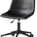 Signature Design by Ashley Faux Leather Adjustable Swivel Bucket Seat Home Office Desk Chair, Black