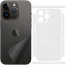 SUKIDIOVQ 2 Pack for iPhone 15 Pro Sticker Skin Wrap Transparent Matte Carbon Fiber Sparkle Vinyl Slim Ultralight Decal Glass Protector Film Protective