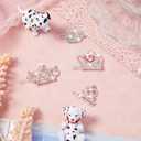 9 Pieces Dog Tiara Crown Hair Clips Pet Crystal Rhinestone Barrette Clips for Dog Puppy Ear Clear Doggie Crown Pet Grooming Hair Accessories for Pet Girl, 9 Styles(Vivid Style)