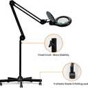 Five Legged Pulley Base Floor Stand, Adapted to LED Desk Lamps and Magnifier Lamps, Suitable for Work, Beauty and Nail Art, Repair, and Artistic Creation(Black)