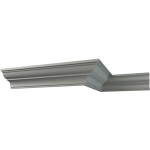 Endurathane Irene Crown Moulding, 3 1/8"H x 3 1/8"P x 4 1/2"F x 96"L, Factory Primed