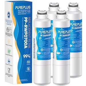 PUREPLUS DA29-00020B Replacement for Samsung DA29-00020A/B, DA29-00020B-1, RF28HMEDBSR, RF263BEAESR, RFG297HDRS, HAF-CIN/EXP, RF4287HARS, RF28HFEDBSR, 469101, RWF0700A Refrigerator Water Filter, 4PACK