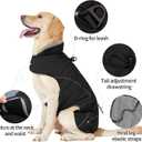 HEYWEAN Dog Winter Coat - Waterproof Windproof Reflective Vest for Medium & Large Breeds Adjustable Warm FleeceLined Jacket with Magic Tape & D-Ring for Leash Cold Weather Apparel (Black, XXX-Large)