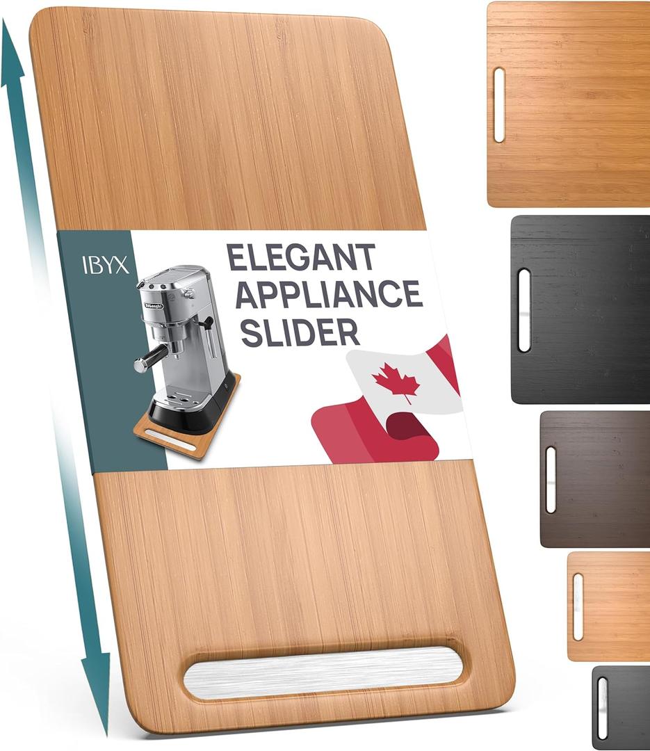 Ibyx Elegant Sliding Tray for Your Coffee Maker & Heavy Kitchen Appliances - Sturdy, Slides Easily from Under The Cabinet (Natural, 7.5W x 14.5D)