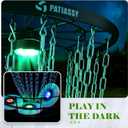 Disc Golf Basket with 24/12 Heavy Duty Chains, Disc Golf Target with Adjustable Height/Sound Reducer & Remote LED Light & Light Up Discs, Durable Practice Goal with Ground Stake for Backyard