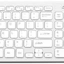 Wireless Keyboard and Mouse Combo, Compact Quiet Wireless Keyboard and Mouse Set 2.4G Ultra-Thin Sleek Design for Windows, Computer, Desktop, PC, Notebook, Laptop (White)