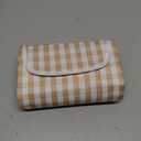 Cute Gingham Picnic Blanket, Waterproof Foldable, in Large 80x60in and Extra Large 80x80in, Portable Compact Beach Blanket, Oversized XL Outdoor Mat (Tan, X-Large)
