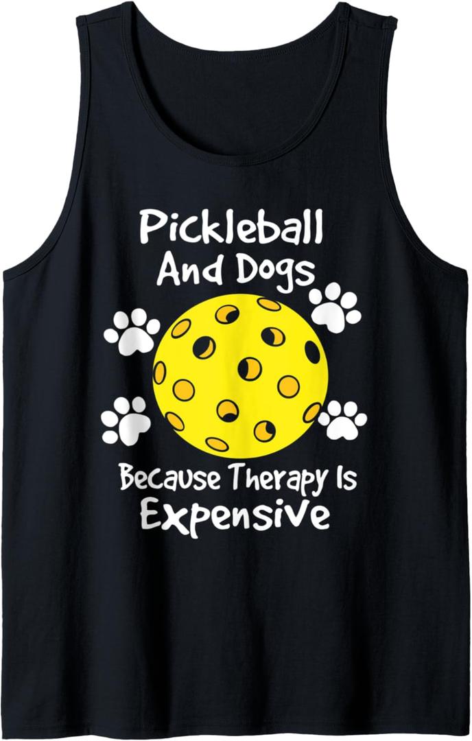pickleball and dogs because therapy is expensive Dogs Lovers Tank Top