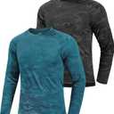 Men's Camo Long Sleeve Shirts Sun Protection Athletic Shirts Quick Dry Lightweight, XL