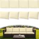 Huasperozi 8Pcs Outdoor Couch Cushion Covers with Zipper, Water-Resistant Patio Cushion Covers, Max Compatible 25.6x25.6x4 Inch Patio Cushion, Full Coverage, Non-Stretch, UV-Resistant, Only Cover