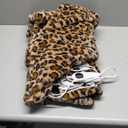 Beautyrest Long Brushed Faux Fur Ogee Textured Design Electric Blanket, Auto Shut Off, Virtually Zero EMF, Multi Heat Setting, UL Certified, Machine Washable, Leopard Throw 50x60