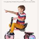 besrey Colorful Lighting Toddler Tricycle for Toddler Bike with Bell, Kids Tricycle, Gift for 2-5 Year Olds, Toy for Boys and Girls, Tricycle for Toddlers, Pink