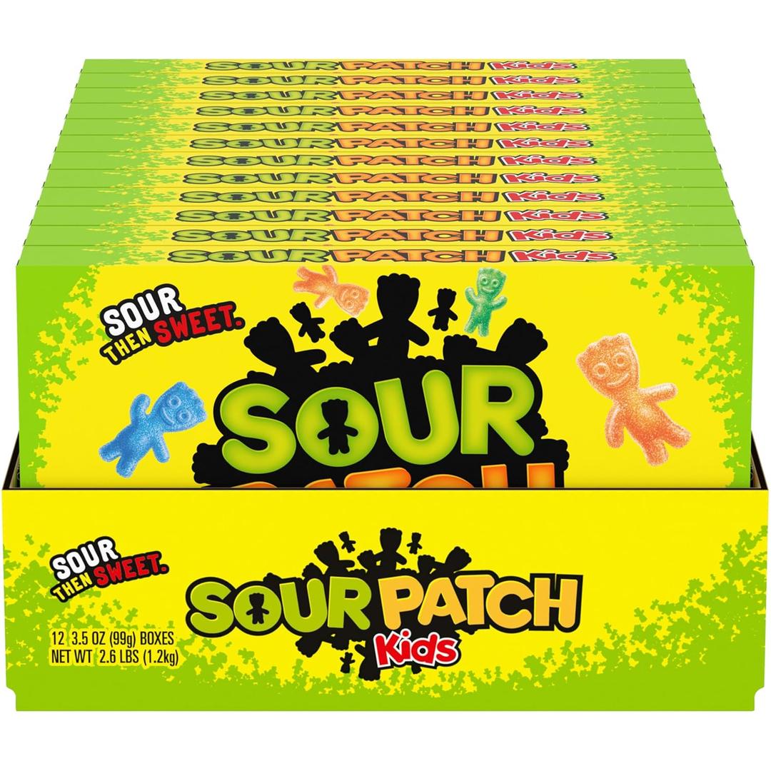 SOUR PATCH KIDS Soft & Chewy Candy, Easter Candy, 12 - 3.5 oz Boxes (EXP 02/23/27)