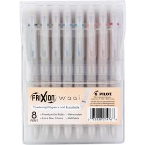 PILOT FriXion Waai Erasable Gel Pens, 8-Pack Pouch, Extra Fine Point 0.5 mm, Assorted Colors, FriXion Erasable Pens 0.5 - Ideal for School, Journaling & Office Writing