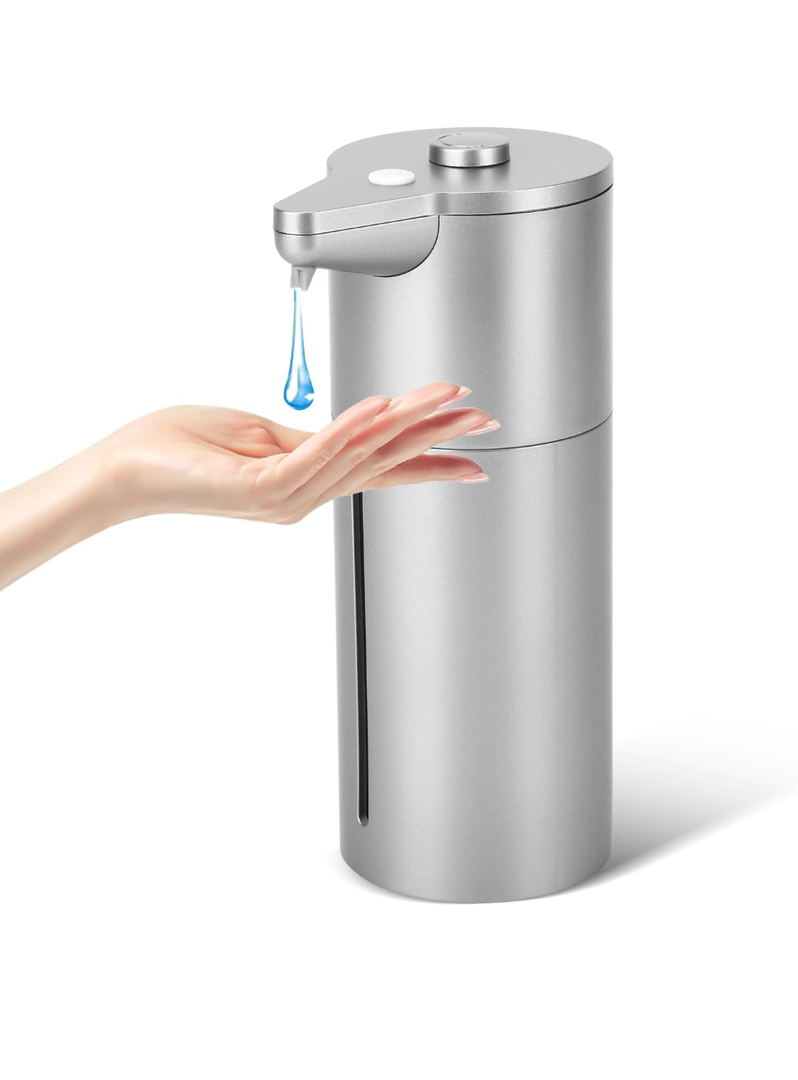 Automatic Soap Dispenser Touchless,Upgrade Adjustable Volume for Thick and Thin Liquid Battery Hand Soap Dispenser,Dish Soap Dispenser Kitchen Bathroom,Auto Soap Dispenser Hands Free Silver