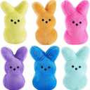 BOMBPARK 6PCS Cute Bunny Plush Toys,Easter Basket Stuffers Toys for Kids,Bunny Stuffed Animals,Easter Party Favors Gift for Girls Boys