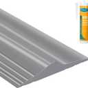 ToLanbbt 10Ft/3M Universal Garage Door Rubber Threshold Strip with 300ml Black Adhesive/Sealant, Weatherproof Seal Strip DIY Weather Stripping Replacement (Grey)