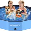 Meowant Foldable Dog Pool, Hard Plastic Dog Swimming Pools for Large Dogs, Collapsible Plastic Kid Pet, Portable Bathing Tub Kiddie Pool for Dogs (XL-63'' × 12'')