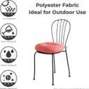 15 x 15 Round Bistro Chair Cushion, Reversible Patio Seat Cushion with Attached Ties, Polyester Fabric, Recycled Polyfiber Fill, Set of 2 - Coral