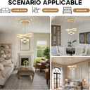Modern Gold LED Chandeliers, Dimmable Pendant Light Dining Room Light Fixtures Over Table with Remote Control Adjustable Modern Chandeliers with Star Projector for Kitchen Island Living Room Bedroom