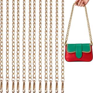 Nsmykhg 12 Pack Flat Purse Chain Strap with Metal Buckle, 47" Metal Replacement Bag Chain for Crossbody, Shoulder, DIY Purse