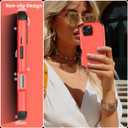 Compatible with iPhone 16 Pro Phone Case with Tempered Glass Screen Protector - 3 in 1 Shockproof Shock-Resistant Drop Protection Non-Slip Protective Case for Apple iPhone 16 Pro 6.3" (RedBlack)