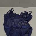 Avidlove Women Lingerie Bodysuit Lace Teddy Snap Crotch One Piece Underwire Babydoll (Medium, Navy Blue)