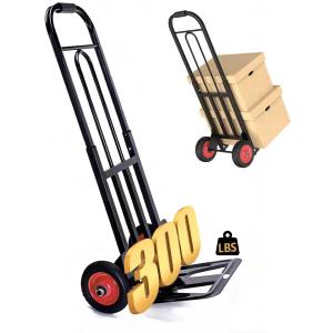 Hand Truck Dolly & Multi-Purpose Cart - 300 lBS Load Capacity Heavy Duty Hand Truck Dolly Solid Wheels, Sturdy Welded Frame, Portable and Compact Design Home, Commercial, Travel - Easily (Bark)