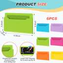 Fuutreo 6 Pcs Magnetic Wall File Organizer Magnetic Wall File Holder Refrigerator Magazine Holder for Mail Letters Paper(Bright Color,Horizontal-large)