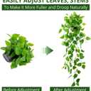 LOYWREE Small Fake Hanging Plant Artificial Potted Plants for Indoor Outdoor Aesthetic - 39in Realistic Faux Hanging Pothos with Ivy Vine for Shelf Decor in Home Office Gardens Greenery (Black Pot)