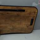 Foldable Lap Desk, Laptop Bed Desk, Portable Lap Table, Laptop Bed Table with Cup Holder & Tablet Slot & Lifting Handle for Working Writing Drawing & Eating - Rustic Brown