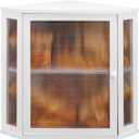 Corner Bread Box for Kitchen Countertop - Bamboo Large Capacity Bread Storage Bin with Acrylic Wavy Door Panel,Bread Box (White,Extra Large)