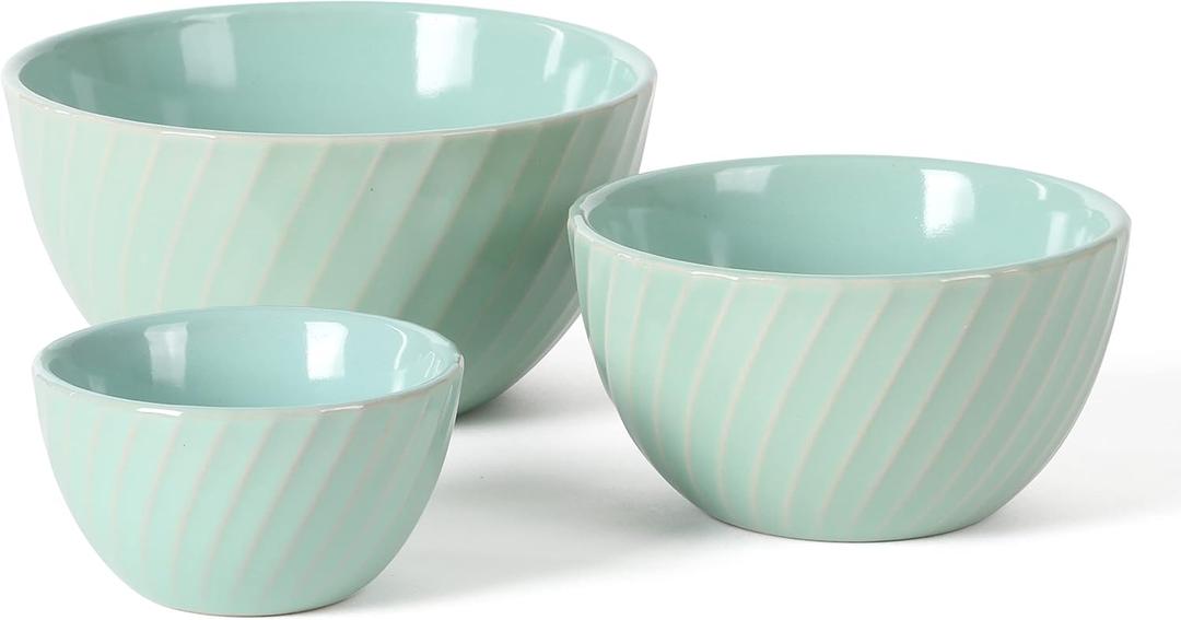 Martha Stewart Eagleson 3 Piece (3, 4, & 5) Round Prep Mixing Bowl Set  Martha Blue