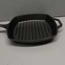 Lodge Square Cast Iron Grill Pan 10.5 Inches - Pre-Seasoned Square Skillet - Ridged Burger Grill Pan - Even Heat Distribution - PFAS-Free Non-Toxic Cookware