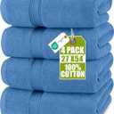 Utopia Towels 4 Pack Premium Bath Towels Set, 27 by 54 Inches, 100% Ring Spun Cotton 600GSM, Lightweight and Highly Absorbent Quick Drying Towels, Perfect for Daily Use, Electric Blue