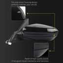 Dasbecan Left Driver Side Door Mirror Compatible with Honda Civic 2016-2021 Power Glass Non-Heated Manual Folding Paint to Match Replaces 76258TBAA02ZA HO1320283 Black 3Pins (For US Built Models)