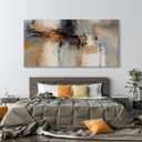 AJAZIKO Large Abstract Canvas Wall Art - Wall Art for Living Room and Bedroom, Modern Wall Decor in Orange and Gray Hues, Perfect Office Decorations for Work, 58"L x 29"W, Yellow