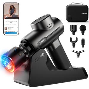 RENPHO Massage Gun with Heat and Cold, Portable Percussion Muscle Deep Tissue Massager with Charging Stand, Active+ Thermacool Deluxe