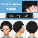 6" Pixie Cut Wig Human Hair, Short Curly 131 Lace Front Human Hair Wigs for Black Women, Natural Black Color Layered Breathable Pixie Wig