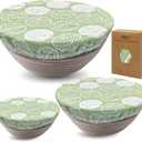 Sourdough Bowl Covers, Thickened Large Elastic Cover for Bread Proofing Food Fruit Salad Storage, 100% Cotton Cloth Fabric Washable (Green)