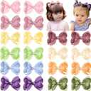 JOYOYO 20Pcs 3Inch Hair Bows for Girls Grosgrain Ribbon Bow Toddler Hair Accessories with Alligator Clips