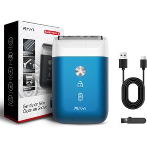 Portable Electric Razor for Men with 8,000 RPM Dual Floating Blade, 1H Charge for 60 Days, Type-C, IPX7 & Anti Pinch, Design for Daily/Travel Use, Electric Foil Shavers for Face, Navy